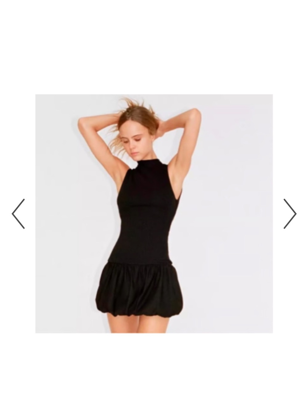 Zara Black Sleeveless Mini Dress with Bubble Hem